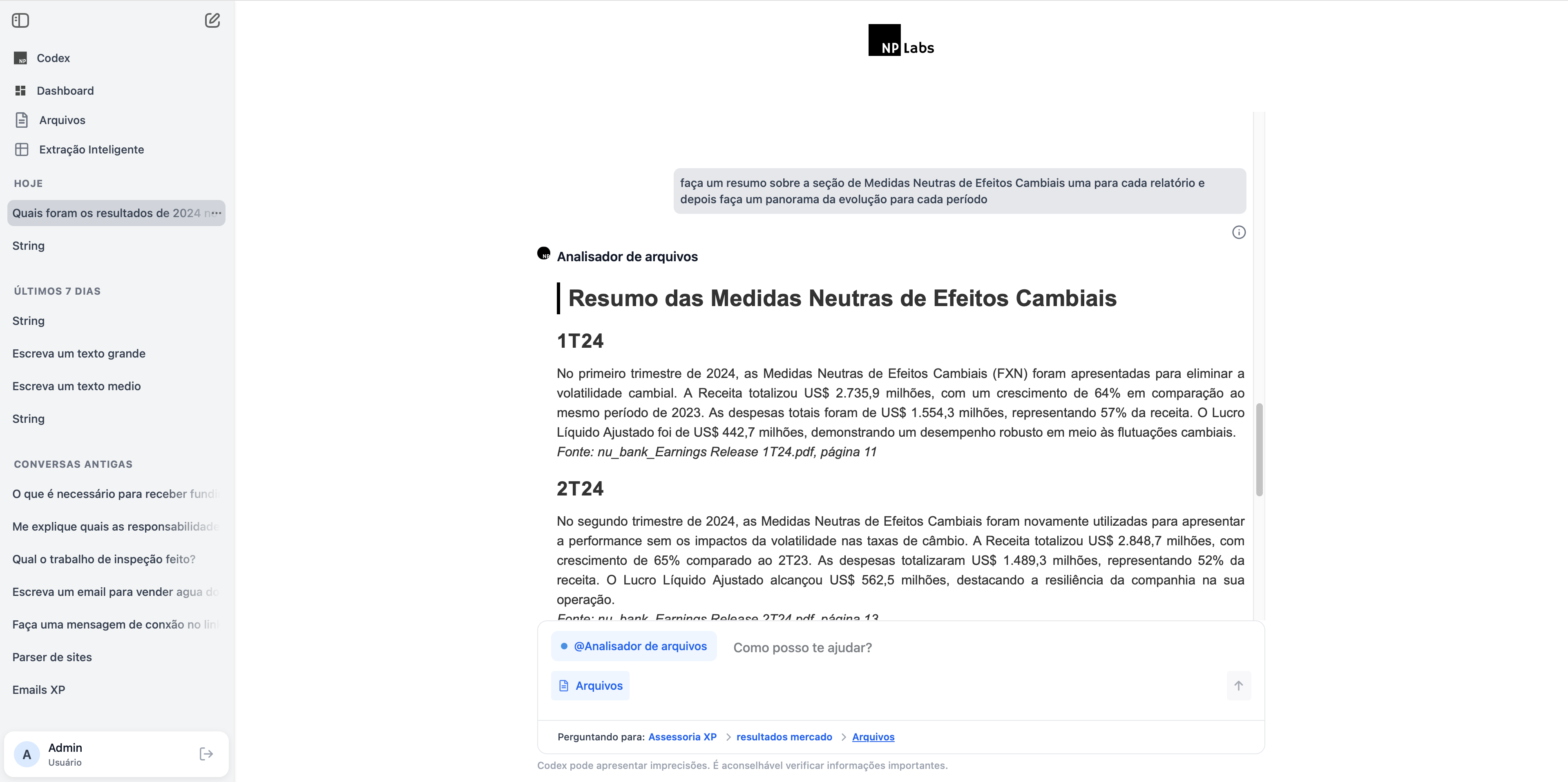 Demonstração de busca empresarial